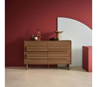 sweeek Vintage wood effect 6 drawer chest in Dark Brown sweeek Dark Brown