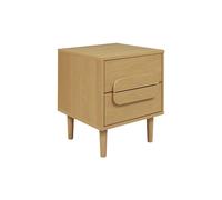 sweeek Vintage wood effect bedside table with 2 drawers in Brown sweeek Brown