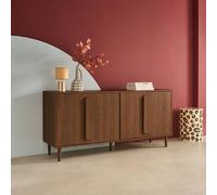 sweeek Vintage wood effect sideboard with 4 doors in Dark Brown swe ark Brown