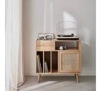 sweeek Vinyl Furniture With Wood Effect & Cane in Light Brown sweeek Light Brown