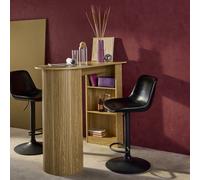 Sweeek - Wallis Bar Table High Kitchen Table Side Table Wood Decor With Storage 3 Shelves 120 X 55 X 100 Cm
