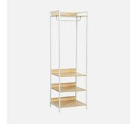 Sweeek - Wardrobe Module With 1 Wardrobe And 3 Shelves Clever White 60X48X190 Cm