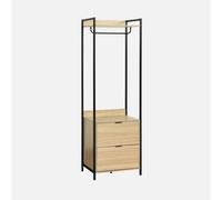 Sweeek - Wardrobe Module With 2 Drawers And 1 Shelf Clever Black 60X48X190 Cm