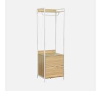 Sweeek - Wardrobe Module With 2 Drawers And 1 Shelf Clever White 60X48X190 Cm