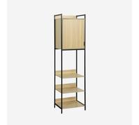 Sweeek - Wardrobe Module With 5 Shelves And 1 Door Clever Black 60X48X190 Cm
