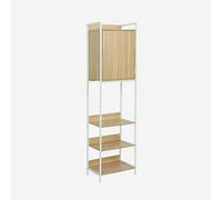 Sweeek - Wardrobe Module With 5 Shelves And 1 Door Clever White 60X48X190 Cm