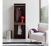 Sweeek - Modular Open Wardrobe Rail Unit Modulo Walnut 60X45X180 Cm