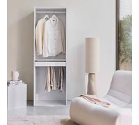 sweeek Wardrobe module with hanging rail & trouser rack wood decor in White sweeek White