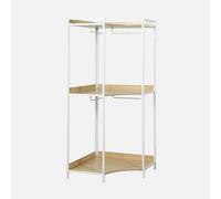 Sweeek - White Corner Dressing Unit With 4 Wardrobes And 2 Shelves L 80 X D 80 X H 190 Cm