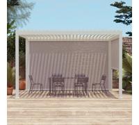 Sweeek - White Privacy Screen For Bioclimatic Pergola - Triomphe - 3X4 M Aluminium And Textilene