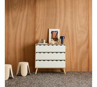 Sweeek - White Wood-Effect Children's Chest Of Drawers, 3 Drawers, Pinewood Legs - 80 X 30 X 79 Cm - Azur