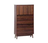 sweeek Wood 3-door shoe cabinet in Dark Brown swe ark Brown