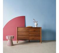 Sweeek - Wood Decor Chest With 6 Drawers Walnut 120X42X78 Cm - Harmony