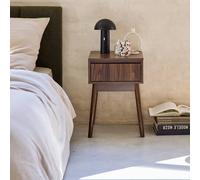 sweeek Wood decor one drawer bedside table in Dark Brown swe ark Brown