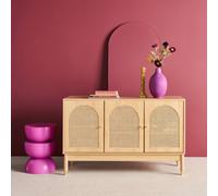 sweeek Wood decor & rattan sideboard 3 doors 120cm in Beige swe eige