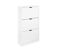 Sweeek - Wood Decor Shoe Cabinet With 3 Drawers White 60X23.5X119.5 Cm - Shooz