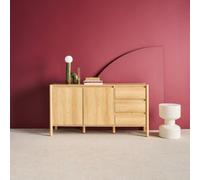 Sweeek - Wood Decor Sideboard 2 Doors 3 Drawers 150Cm Natural 150X42X78 Cm - Harmony