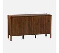 Sweeek - Wood Decor Sideboard 3 Doors 140Cm Harmony Walnut 140X42X78 Cm