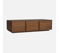 Sweeek - Wood Decor Tv Stand With 3 Walnut Doors 180Cm L 180 X D 43 X H 45Cm - Kuba