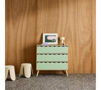 Sweeek - Wood-Effect Children's Chest Of 3 Drawers, Green, 80X30X79 Cm - Azur