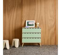 Sweeek - Wood-Effect Children's Chest Of 3 Drawers, Green, 80X30X79 Cm - Azur
