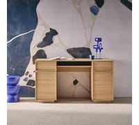 sweeek Wood effect desk 2 doors 2 drawers 1 niche 140cm in Beige sweeek Beige