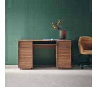 sweeek Wood effect desk 2 doors 2 drawers 1 niche 140cm in Dark Brown sweeek Dark Brown