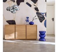 Sweeek - Wood Effect Sideboard 3 Doors 160Cm Kuba Natural 160X43X75 Cm