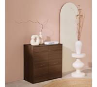 Sweeek - Sideboard, Walnut Wood Effect 2-Door Storage Unit W 70 X D 35 X H 70 Cm - Kompo