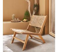 Sweeek - Wooden Chair With Straw-Like Resin Natural 55X79X72 Cm - Loredo