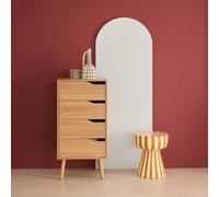 Sweeek - Wooden Chest Of Drawers With 4 Drawers Natural 48X39.5X96 Cm - Nepal