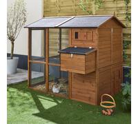 Sweeek - Wooden Chicken Coop For 4 Chickens With Nesting Box Natural 195X163X173 Cm - Cotentine