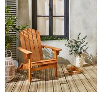 Sweeek - Wooden Retro Garden Deck Chair Natural 88.5X69X90 Cm - Adirondack Salamanca