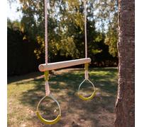 sweeek Wooden trapeze with metal rings in Natural sweeek Natural