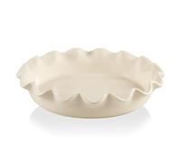 Sweejar Ceramic 11.5 Inches Pie Pan for Baking, Deep and Fluted Porcelain Round Pie Dish, Non-Stick Pie Plate for Pumpkin Pie, Apple Pie, Pie Pots with Morden Farmhouse Design(Beige)