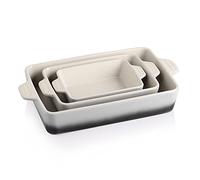 Sweejar Ceramic Bakeware Set Rectangular Baking Dish for Oven Lasagna Pans for Cooking Kitchen Cake Dinner Banquet and Daily Use 30 x 20 x 7 cm Casserole Dishes (Gradient)