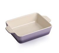 Sweejar Ceramic Baking Dish, Rectangular Small Baking Pan with Double Handles, 20 Oz for Cooking, Brownie, Kitchen, 6.5 x 4.9 x 1.8 Inches (Gradient Purple)