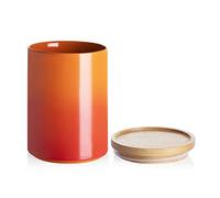 Sweejar Ceramic Food Storage Jar, Stackable Kitchen Canisters, Containers with Airtight Seal Wooden Lid for Serving Ground Coffee, Tea, Sugar, Salt and More - 28 Fl Oz (Gradient Orange)
