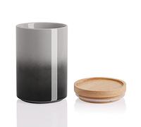 Sweejar Ceramic Food Storage Jar, Stackable Kitchen Canisters, Containers with Airtight Seal Wooden Lid for Serving Ground Coffee, Tea, Sugar, Salt and More - 28 Fl Oz (Gradient Gray)