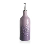 Sweejar Ceramic Olive Oil Dispenser Bottle, 20 Oz Relief Opaque Oil Cruet Protects To Reduce Oxidation, Suitable for Storage Soy Sauce, Coffee Syrup, Liquids, Set of 1 (Gradient Purple)