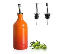 Sweejar Ceramic Olive Oil Dispenser Bottle, Gradient Orange, 15.5 Fl Oz, Suitable for Oil, Vinegar, Coffee Syrups & Other Liquids, Reusable, Sealed Mouth for Extended Shelf Life