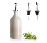 Sweejar Ceramic Olive Oil Dispenser Bottle, Opaque Oil Cruet Protects Oil to Reduce Oxidation, Suitable for Storage Vinegar, Coffee Syrups & Other Liquids, Pack of 1, 15.5 Fl Oz (Gradient Fog Gray)