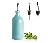 Sweejar Ceramic Olive Oil Dispenser Bottle, Opaque Oil Cruet Protects to Reduce Oxidation, Suitable for Storage Vinegar, Coffee Syrups & Other Liquids, Pack of 1, 15.5 Fl Oz(Turquoise)