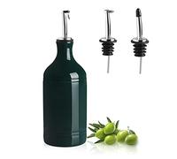 Sweejar Ceramic Olive Oil Dispenser Bottle, Opaque Oil Cruet Protects to Reduce Oxidation, Suitable for Storage Vinegar, Coffee Syrups & Other Liquids, Pack of 1, 15.5 Fl Oz(Jade)