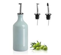 Sweejar Ceramic Olive Oil Dispenser Bottle, Opaque Oil Cruet Protects to Reduce Oxidation, Suitable for Storage Vinegar, Coffee Syrups & Other Liquids, Pack of 1, 15.5 Fl Oz(Light Blue)