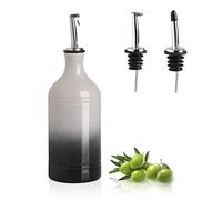 Sweejar Ceramic Olive Oil Dispenser Bottle, Opaque Oil Quantity, Protects Oil to Reduce Oxidation, Suitable for Storing Oil, Vinegar, Coffee Syrup and Other Liquids, 1 Piece, 450 ml (15.2 fl oz)