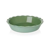SWEEJAR Ceramic Pie Pan for Baking, 25.4 cm Round Baking Dish for Dinner, Non-Stick Pie Plate with Soft Wave Edge for Apple Pie, Pumpkin Pie, Pot Pies (Green)