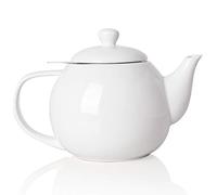 Sweejar Ceramic Tea Pots,30OZ Porcelain Teapot with Infuser(White)