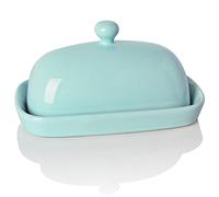 Sweejar Ceramics Butter Dish with Lid, Butter Keeper Container, East/West Coast Butter, 7 inches