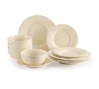 Sweejar Flower Plates and Bowls Set of 4, 12 Pieces Ceramic Dinnerware Sets | Porcelain Dish Sets for Kitchen, Housewaring, Scratch Resistant Dishes Set, Dishwasher and Microwave Safe, Service for 4